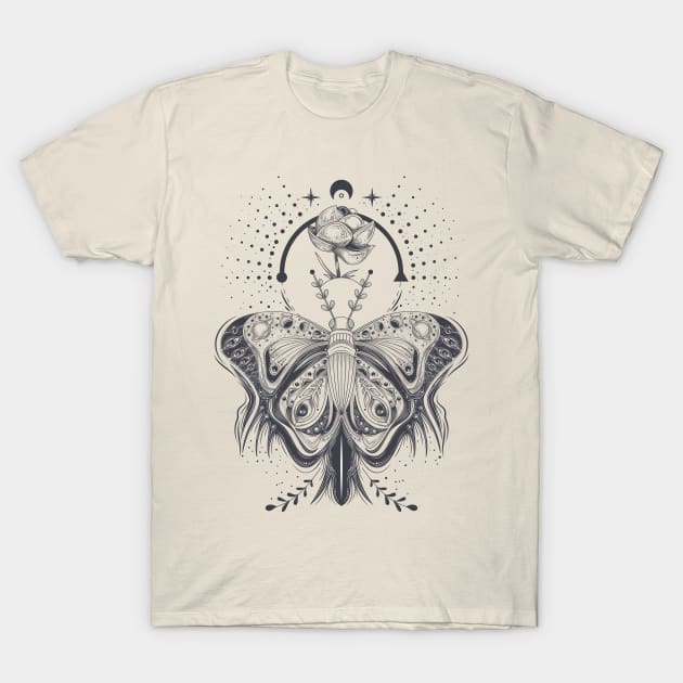 Luna moth mystical celestial design T-Shirt by Anonic
